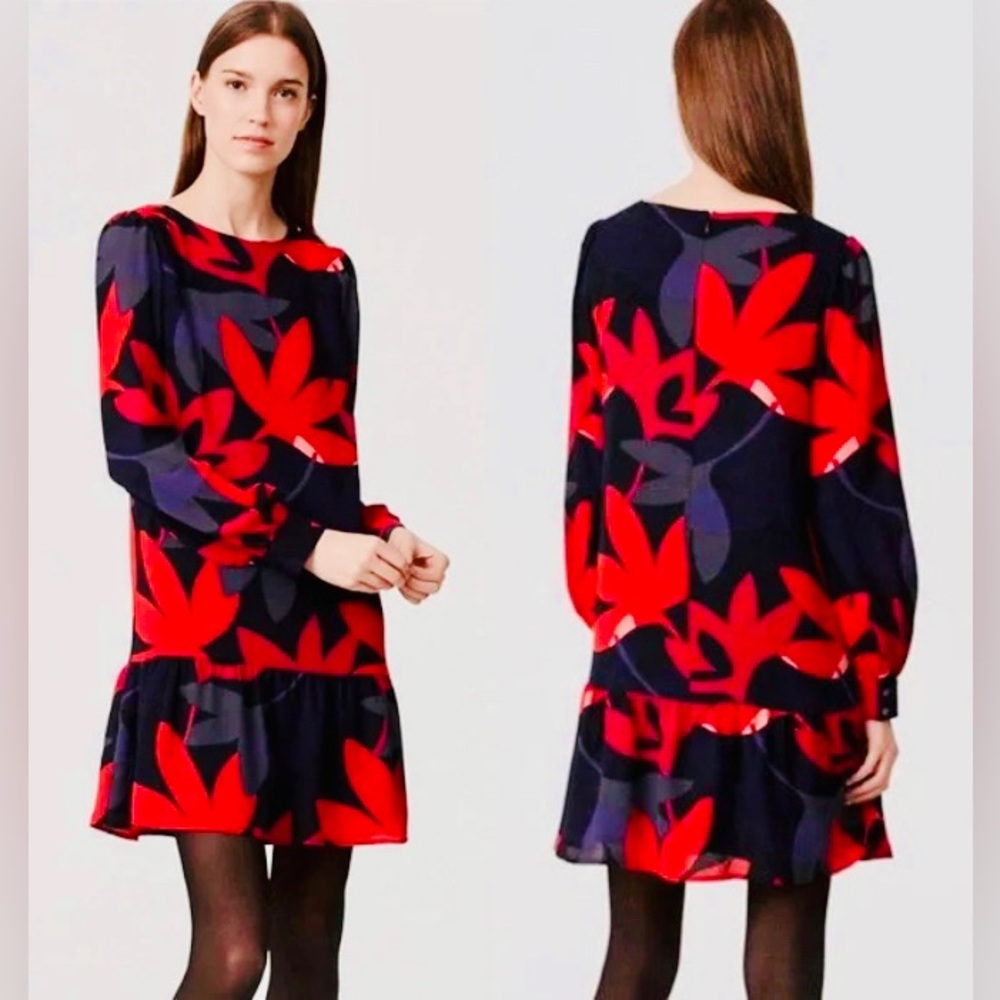 LOFT Fleur (Floral) Flounce Dress